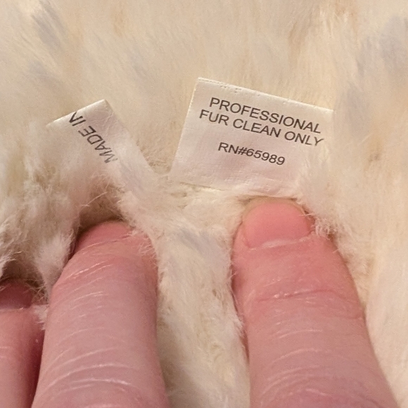 Dena Cream Rabbit Fur Scarf - Picture 2 of 5